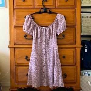 Light lavender puff sleeve short dress BaileyBlue size M